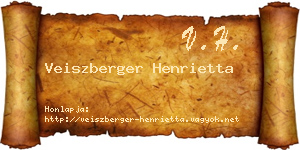 Veiszberger Henrietta névjegykártya